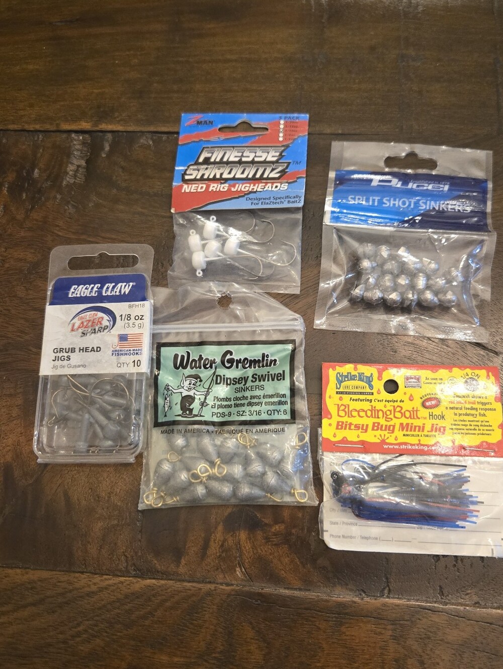 Fishing Lot Grub Heads Ned Rigs Dipsey Swivel Split Shots Bitsy Bug Mini Jig